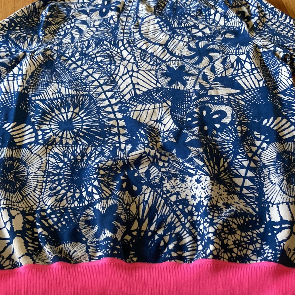 Tory Burch Blue Baltic Sea Dream Catcher Print Crewneck Sweater size M - Picture 5 of 5